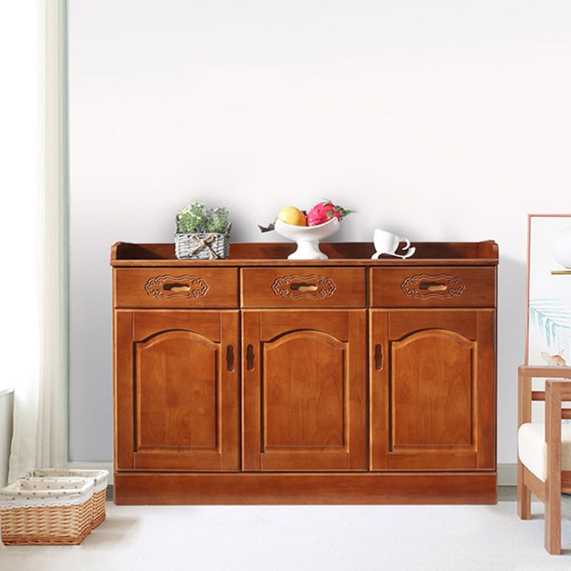 Modern Style Solid Wood Sideboard Table Kitchen Sideboard with Door Clearhalo 'buffet_sideboard' 'Buffets & Sideboards' 'furn' 'furn_buffet_sideboard' 'Furniture' 'Kitchen & Dining Furniture' 1200x1200_d695c184-b024-4228-84c7-129b90898ae2