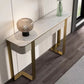 Tavolo da console a mezzaluna moderna Tabella di divano console in pietra in oro/grigio/nero