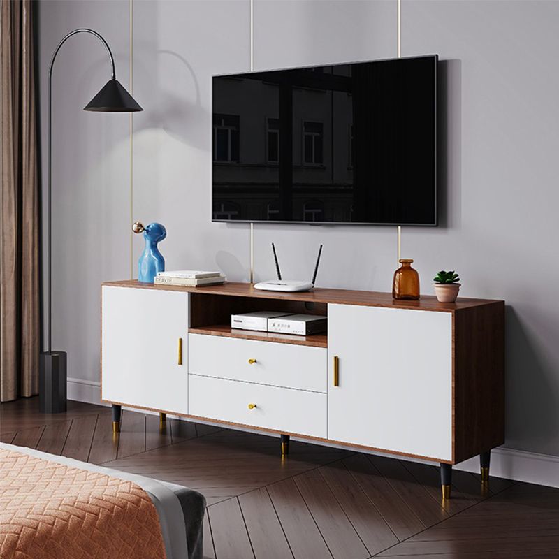 2 Drawers Contemporary TV Stand Solid Wood TV Cabinet with Shelves Clearhalo 'furn' 'furn_tv_stands_entertainment_centers' 'Furniture' 'Living Room Furniture' 'TV Stands & Entertainment Centers' 'TV Stands & Media Storage Furniture' 'tv_stands_entertainment_centers' 1200x1200_d6964ace-8e8e-4f16-b5fa-215c9b64d250