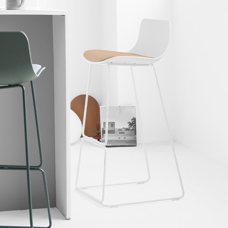 Industrial Indoor Armless Stool Plastic Bar Stool with Upholstered Clearhalo 'Bar Furniture' 'Bar Stools' 'bar_stools' 'furn' 'furn_bar_stools' 'Furniture' 'Kitchen & Dining Furniture' 1200x1200_d696cda1-fe31-4d71-9b0d-acba67ccdff3