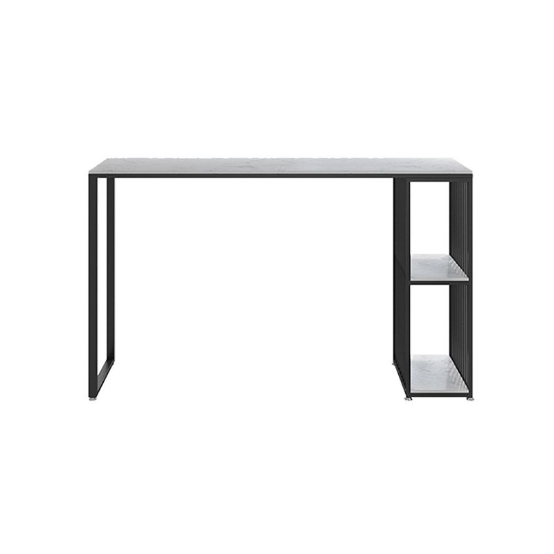 Industrial Marble Metal Pub/Bar Table With 18" Wide Elm Top Counter Wine Table