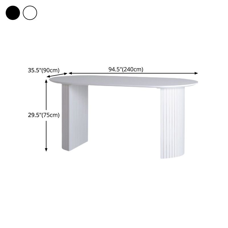 Oval Shape Simplicity Dining Table Fixed Table with Pinewood Solid Wood Clearhalo ' dining_table' 'Dining Tables & Seating' 'Dining Tables' 'furn' 'furn_dining_table' 'Furniture' 'furniture_dining_table' 'Kitchen & Dining Furniture' 'kitchen&dining_furn' 'kitchen' 'kitchen_dining_table' 1200x1200_d6980772-26bf-4c0a-9570-dad0dbd41307