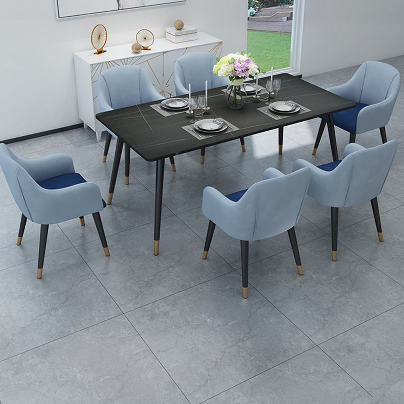 Black Frame Stone Dining Room Table Traditional Luxury Rectangle Dining Table Clearhalo 'Dining Tables & Seating' 'Dining Tables' 'dining_table' 'furn' 'furn_dining_table' 'Furniture' 'furniture_dining_table' 'Kitchen & Dining Furniture' 'kitchen' 'kitchen_dining_table' 1200x1200_d6982cf0-c2ba-4584-8f70-4301dc9f4b09
