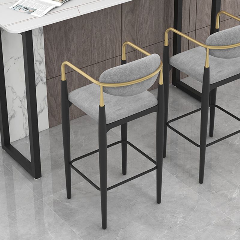Scandinavian Upholstered Metal Counter Stools Low Back Bar Stools with 4 Legs Clearhalo 'Bar Furniture' 'Bar Stools' 'bar_stools' 'furn' 'furn_bar_stools' 'Furniture' 'furniture_bar_stools' 'Kitchen & Dining Furniture' 1200x1200_d6983ecb-32ec-4d54-98d7-78acf0b34a2a