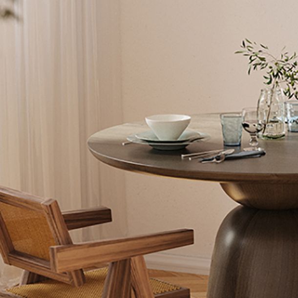 Solid Wood Dining Table in Brown for Restaurant Modern Table with Wooden Base Clearhalo ' dining_table' 'Dining Tables & Seating' 'Dining Tables' 'furn' 'furn_dining_table' 'Furniture' 'furniture_dining_table' 'Kitchen & Dining Furniture' 'kitchen&dining_furn' 'kitchen' 'kitchen_dining_table' 1200x1200_d69952df-28fd-46e8-9b28-26b423000e33