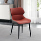 Contemporary Dining Sloped Arm Chair Matte Finish Leather Curved Parsons Chair