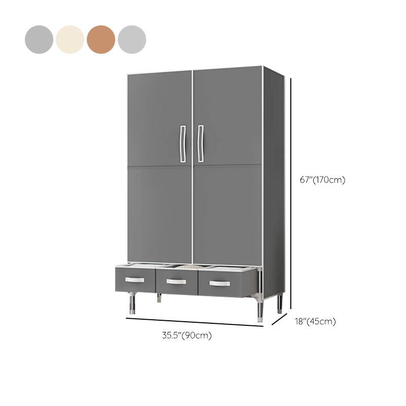 Armario de armario con bisagras Armario de armario con varilla de ropa