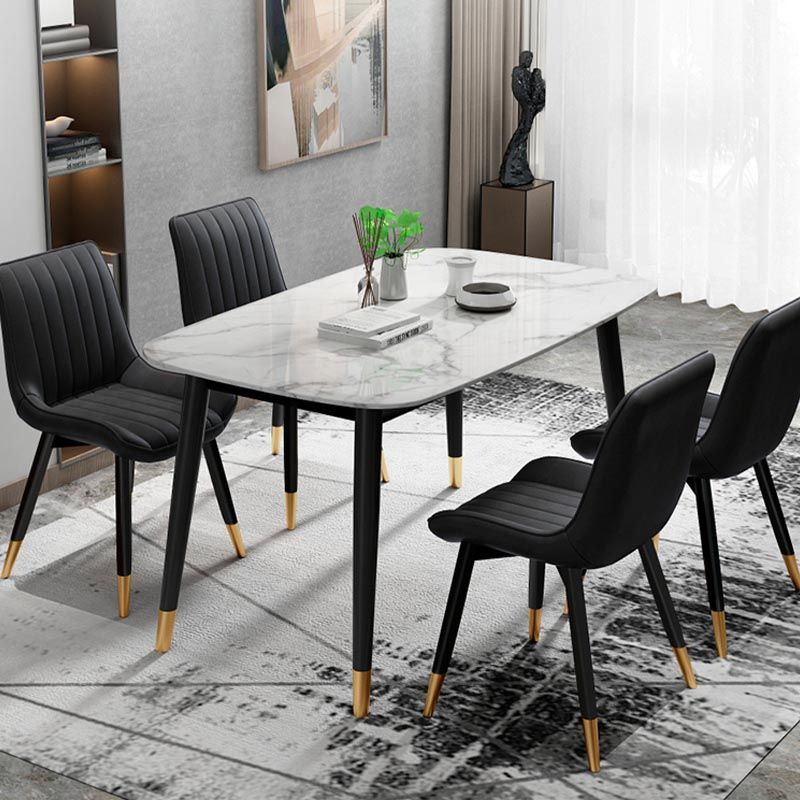 Silla de comedor Glam de piel sintética, silla Parsons con acabado mate para el hogar