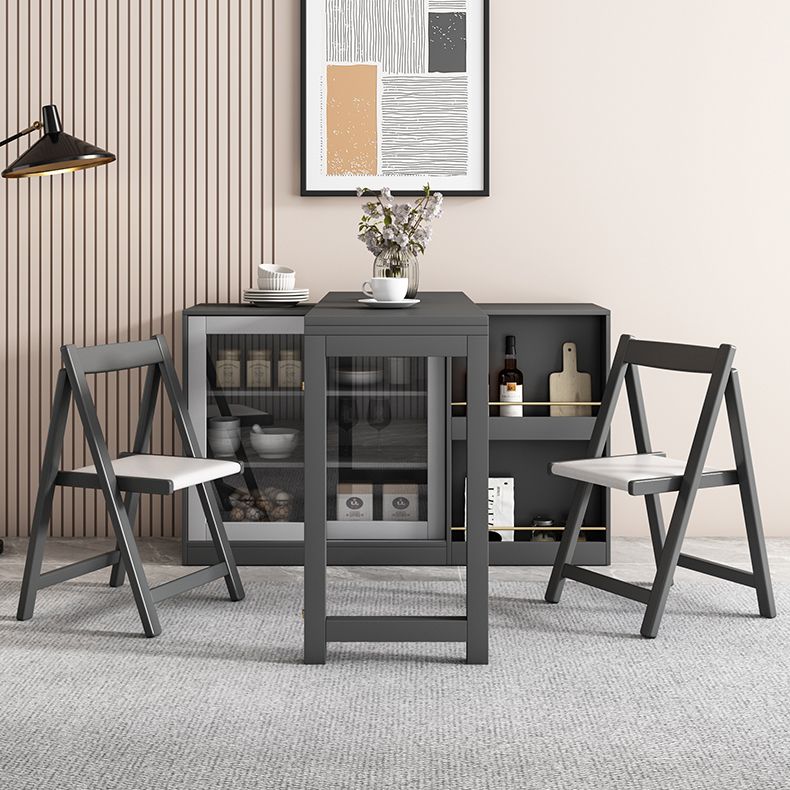 Modern Folding Dining Table with Storage Rectangle Wooden Top Clearhalo 'Dining Tables & Seating' 'Dining Tables' 'dining_table' 'furn' 'furn_dining_table' 'Furniture' 'Kitchen & Dining Furniture' 1200x1200_d69dd2ae-3400-4f7d-8106-12aeac5dfeaf