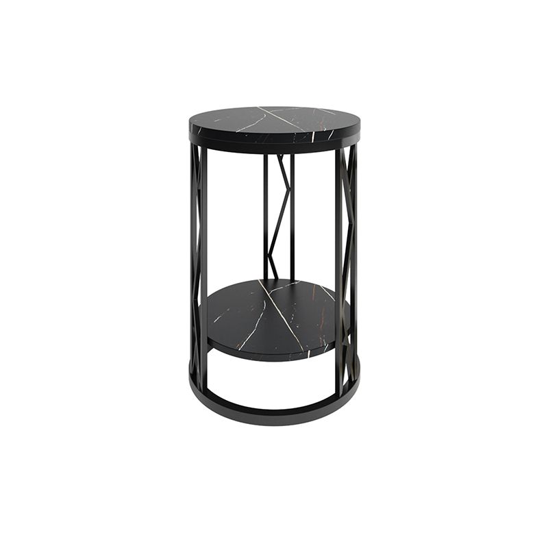 Round Slate Plate Table Plate Metal Frame Base Modern Style Side Table Clearhalo 'Coffee & Accent Tables' 'End & Side Tables' 'end_side_tables' 'furn' 'furn_end_side_tables' 'Furniture' 'Living Room Furniture' 1200x1200_d69dd8c4-7d7f-4427-ae36-3f506a94e20b