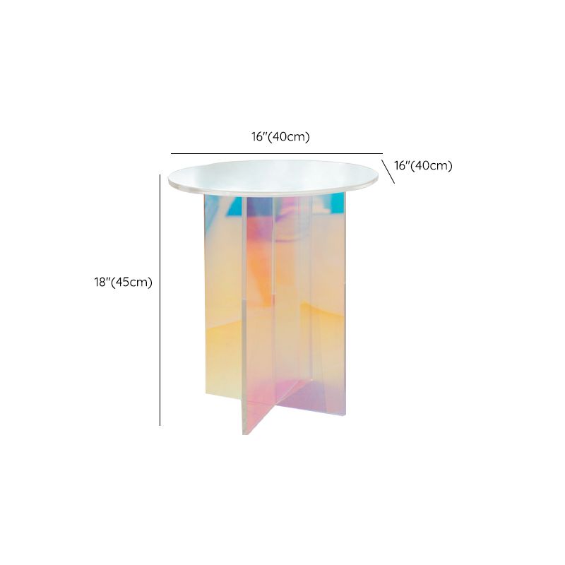 Tavolo laterale accento multicolori tavolo di plastica a forma rotonda per camera da letto