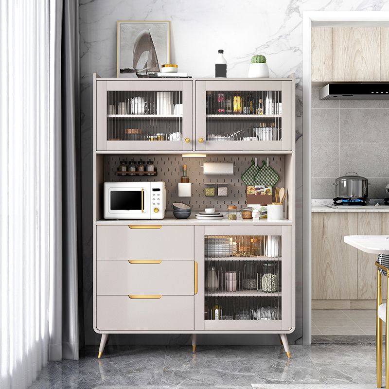 Server a porte di vetro moderno 3 cassetti e 3 mobili porte a buffet