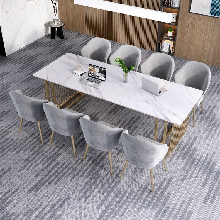 Scrivania per ufficio in stile industriale rettangolo di scrittura di marmo artificiale