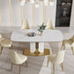Luxury Sintered Stone Top Dining Set 1/4/5/7 Pieces Rectangle Kitchen Table with Chairs Clearhalo 'Dining Room Sets' 'Dining Tables & Seating' 'dining_room_set' 'furn' 'furn_dining_room_set' 'Furniture' 'furniture_dining_room_set' 'Kitchen & Dining Furniture' 1200x1200_d6a18ebd-27a8-479f-aa55-3016faec8e84