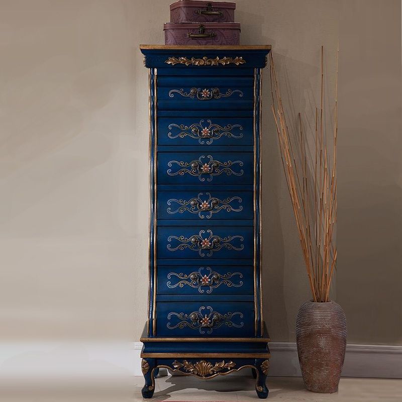 Traditional Style Storage Chest Vertical Solid Wood Storage Chest Dresser for Bedroom