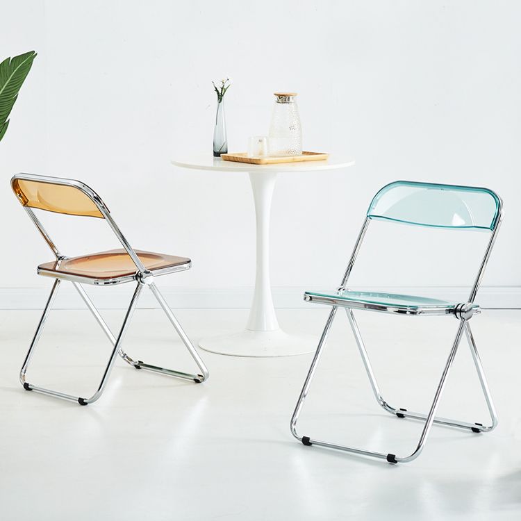 Modern Indoor-Outdoor Chair Home Metal Side Chair Folding Open Back Dining Side Chair Clearhalo ' kitchen&dining_furn' 'Dining Chairs' 'Dining Tables & Seating' 'dining_chair' 'furn' 'furn_dining_chair' 'Furniture' 'furniture_dining_chair' 'Kitchen & Dining Furniture' 'kitchen' 1200x1200_d6a28ab4-c774-493c-a1d2-c3f7220ac884