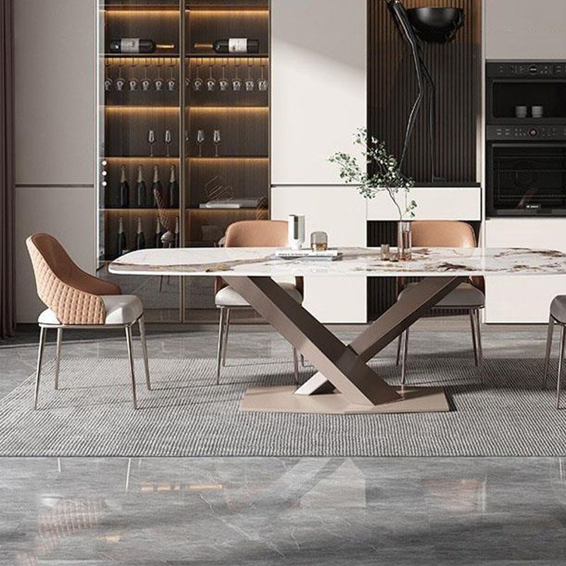 Chaise de salle à manger de cuisine glamour des jambes en métal ouvri