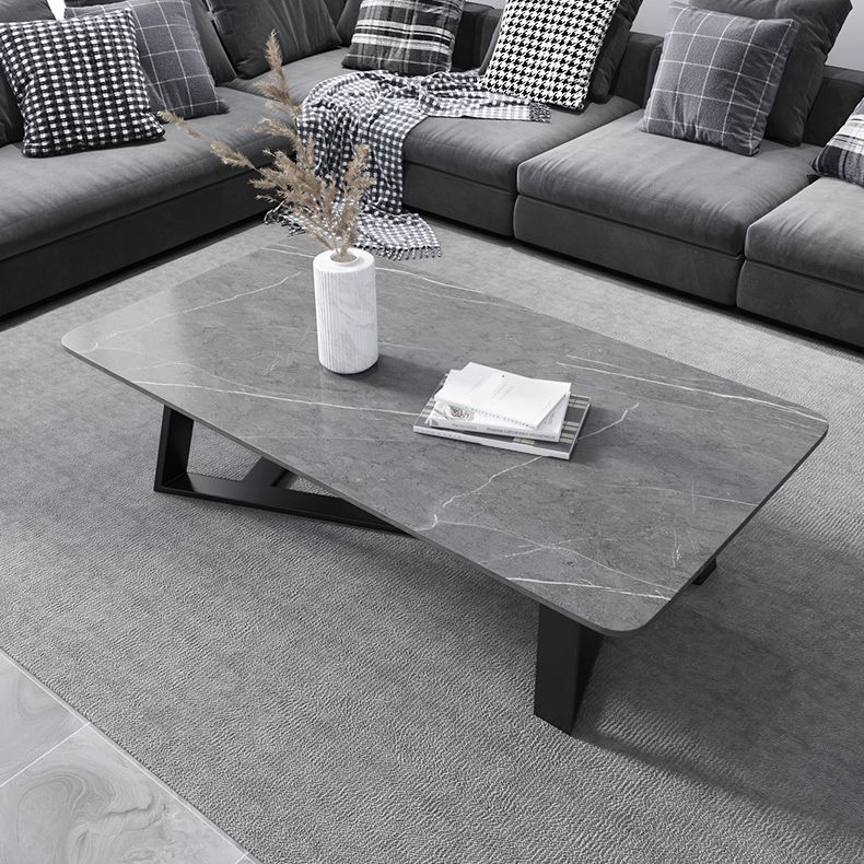 Mesa de centro rectangular contemporánea Mesa de cóctel de mármol con caballete