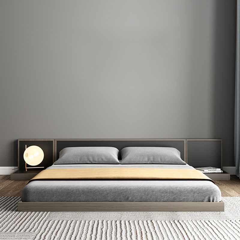 Contemporary Gray Panel Bed with Rectangular Headboard in Wood Clearhalo 'Bedroom Furniture' 'Beds' 'furn' 'furn_beds' 'Furniture' 1200x1200_d6a50e23-a43e-45b9-87a4-90732f0c55ff