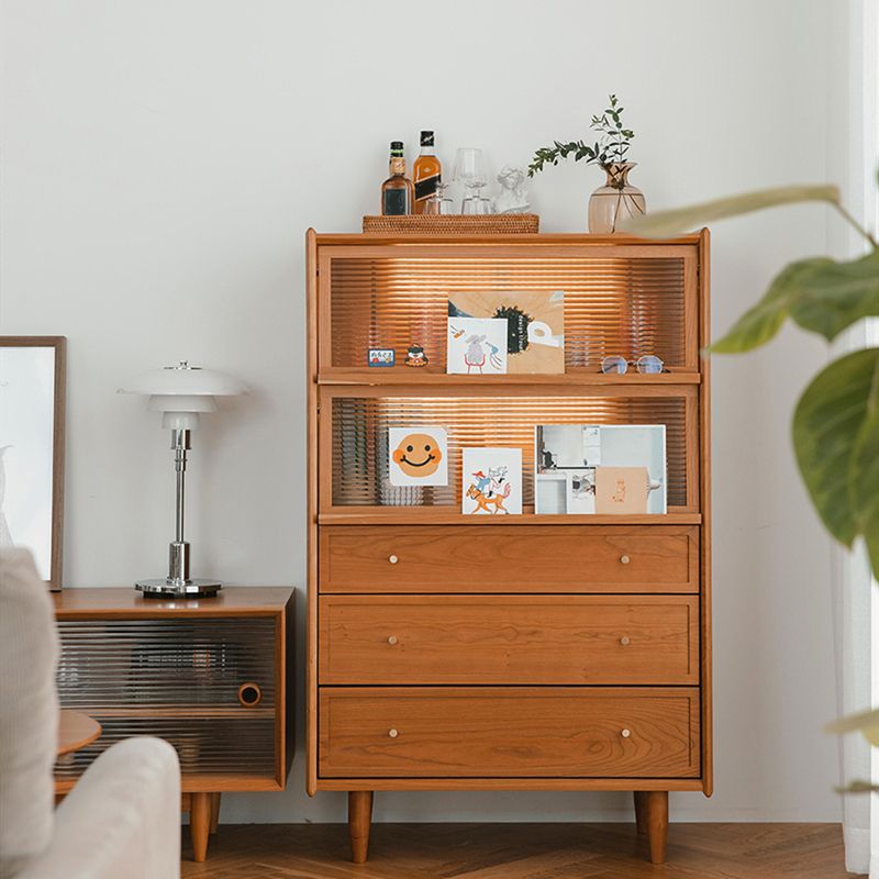 Scandinavian Pine Display Stand Glass Doors Buffet Cabinet with Doors Clearhalo 'Display & China Cabinets' 'display_china_cabinets' 'furn' 'furn_display_china_cabinets' 'Furniture' 'Kitchen & Dining Furniture' 1200x1200_d6a781da-bf9b-44cd-8ff3-dd8e08171b5a