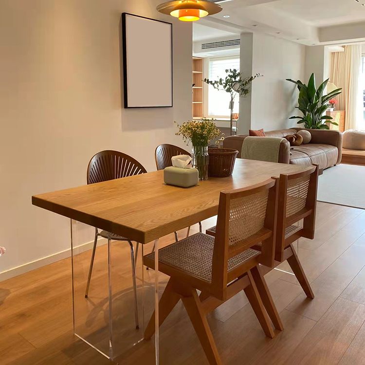 Solid Wood Dinette Table Contemporary Rectangle Dining Room Table