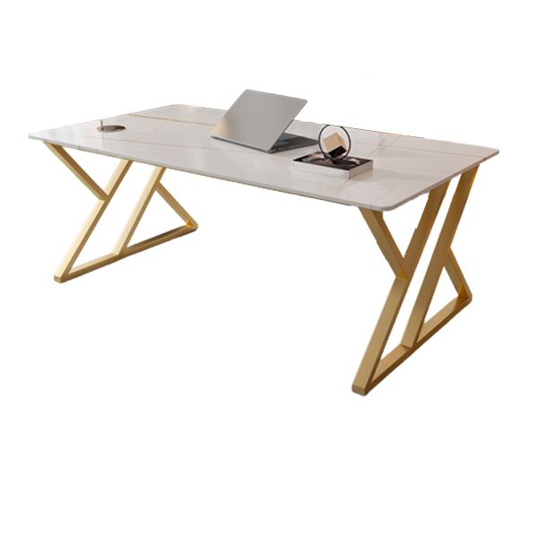 29.53 "H Glam Office Desk Antieke afwerking Rechthoekige computerbureau