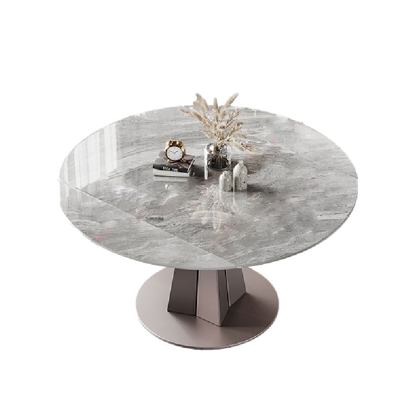 Modern Style Dining Round Table Sintered Stone Table with Metal Legs for Home Clearhalo 'Dining Tables & Seating' 'Dining Tables' 'dining_table' 'furn' 'furn_dining_table' 'Furniture' 'Kitchen & Dining Furniture' 1200x1200_d6ab30b0-7088-4d43-963a-1343cff373cd