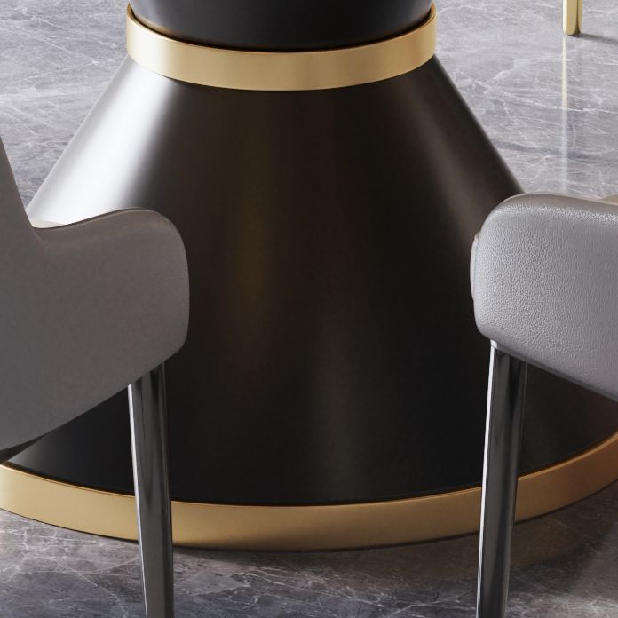 Contemporary Sintered Stone Dining Table Round Table with Metallic Base Clearhalo ' dining_table' 'Dining Tables & Seating' 'Dining Tables' 'furn' 'furn_dining_table' 'Furniture' 'furniture_dining_table' 'Kitchen & Dining Furniture' 'kitchen&dining_furn' 'kitchen' 'kitchen_dining_table' 1200x1200_d6abb4b0-4663-47ce-b023-54495d09d31f