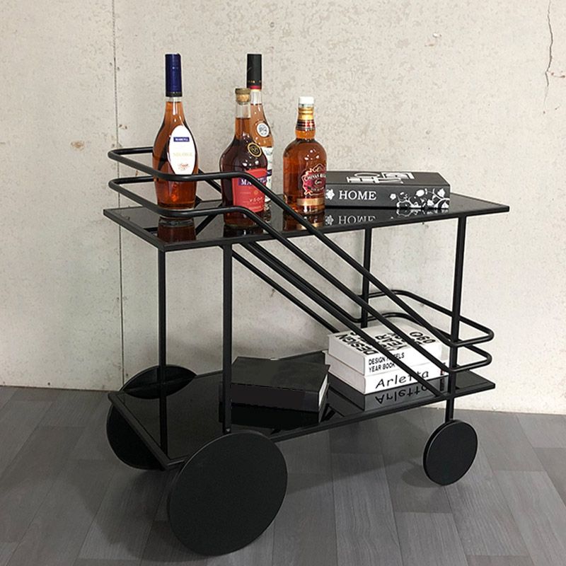 Table de préparation à verre rectangulaire moderne table de préparation à la maison avec roues