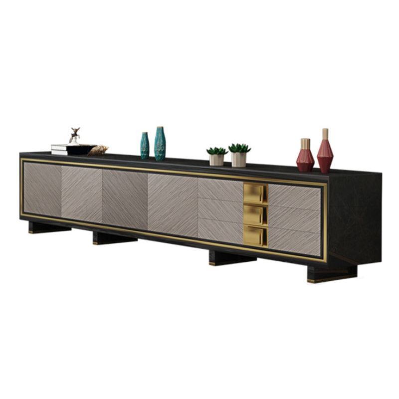 Glam Media Console Glass Media Console TV Stand with Drawers Clearhalo 'furn' 'furn_tv_stands_entertainment_centers' 'Furniture' 'Living Room Furniture' 'TV Stands & Entertainment Centers' 'TV Stands & Media Storage Furniture' 'tv_stands_entertainment_centers' 1200x1200_d6ade6b2-bd9c-45c5-b4bc-dbeefe51d60e