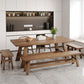 Simplicity Style Dinette Table Solid Wood Rectangle Dinner Table in Brown