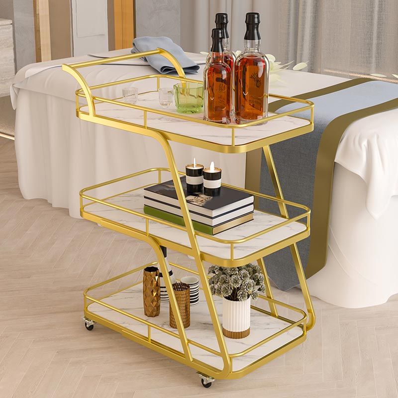 Tavolo da preparazione a rotolamento contemporaneo 35.43 "H tavolo di preparazione in metallo per sala da pranzo