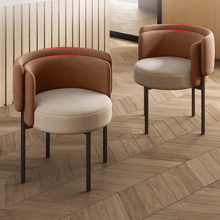 Industriële stijl armstoel gestoffeerde eetkamerstoel voor slaapkamer