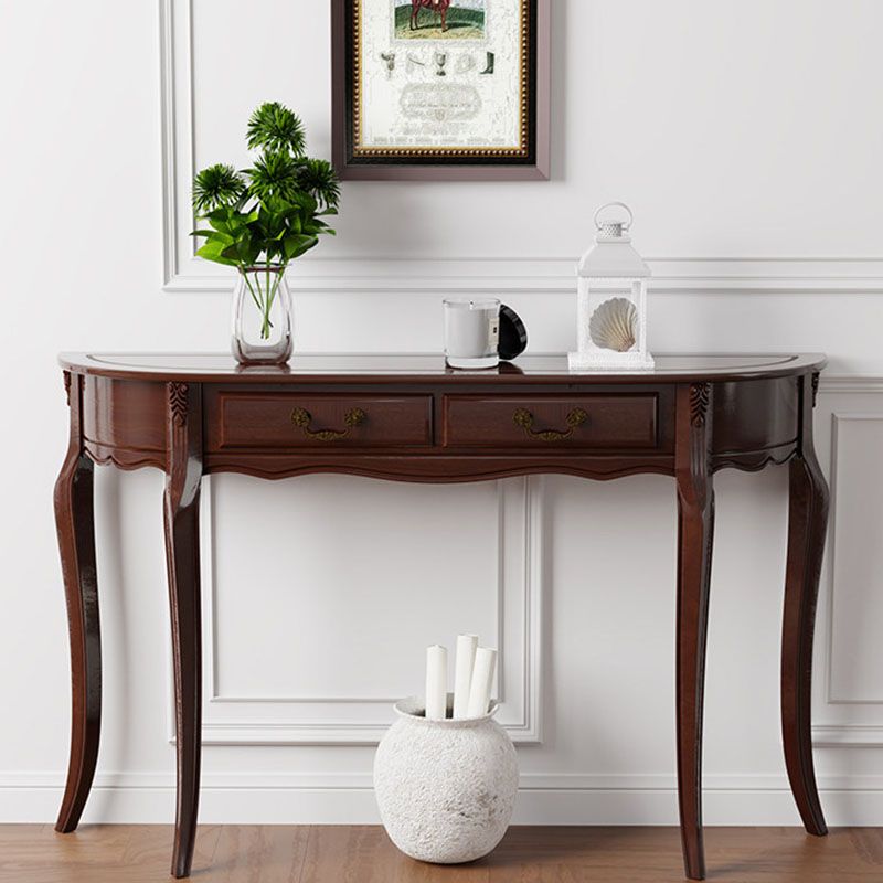 Tavolo di accento moderno della metà secolo tavolo da console in legno mezzano in marrone