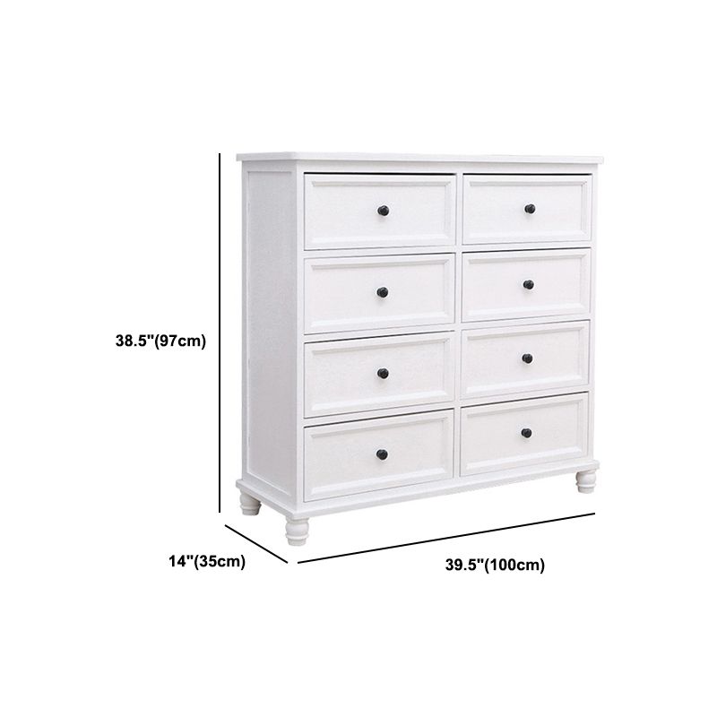13.77" Wide White Accent Chest with Drawers Rectangle  Wood Chest Contemporary