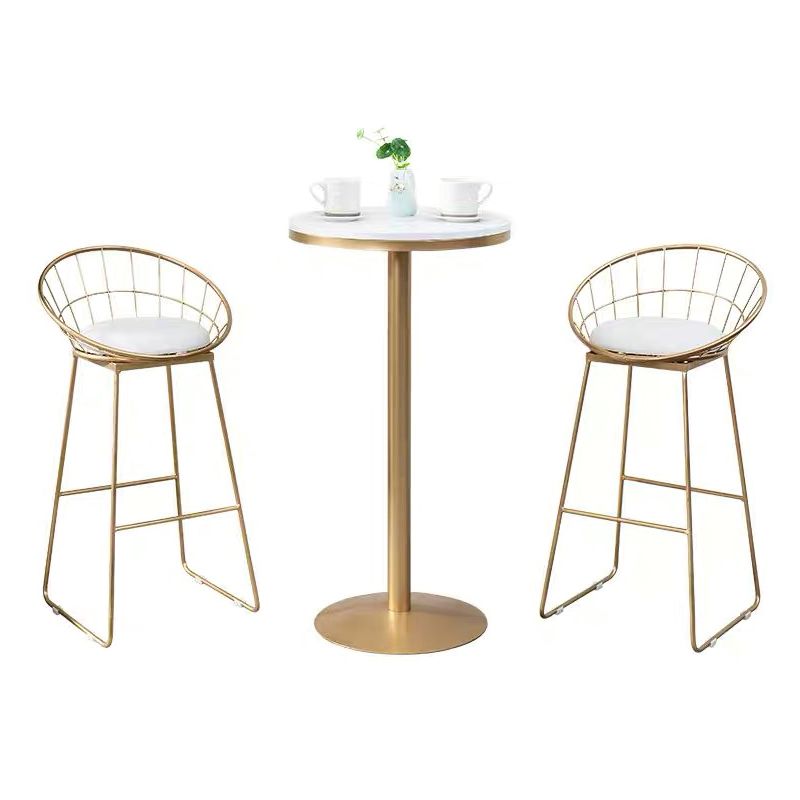 Stone Bar Dining Table Glam Bar Table with Pedestal for Dining Room Clearhalo 'Bar Furniture' 'Bar Tables' 'bar_tables' 'furn' 'furn_bar_tables' 'Furniture' 'furniture_bar_tables' 'Kitchen & Dining Furniture' 1200x1200_d6b23e5f-934d-4c7f-9d8e-582eea76bf73