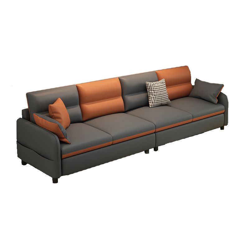 Contemporary Fabric Loose Back Sofa 29.53"High Pillow Top Arm Sofa with Storage Clearhalo 'furn' 'furn_sofas' 'Furniture' 'furniture_sofas' 'kitchen' 'kitchen_sofas' 'Living Room Furniture' 'Sofa' 'sofas' 1200x1200_d6b32bd0-5a0b-4c47-a9e1-1031fc928ccb