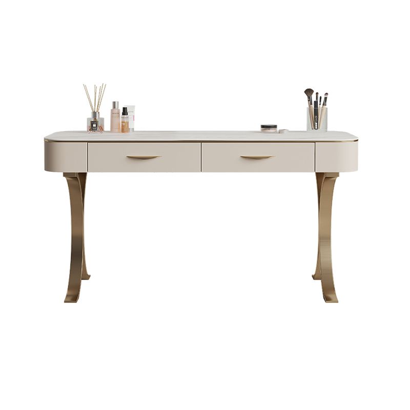 Glam Makeup Vanity Desk Table Stone Top Dressing Table with Drawer