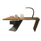 Massief hout rechthoekig schrijfbureau industrieel 29,53-inch hoge kantoorbureau