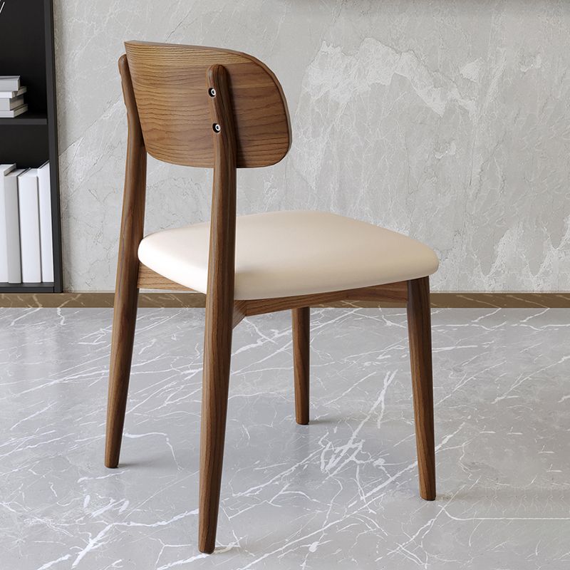 Nordic Style Armless Chair Wood Open Back Dining Side Chair in Walnut for Kitchen Clearhalo 'Dining Chairs' 'Dining Tables & Seating' 'dining_chair' 'furn' 'furn_dining_chair' 'Furniture' 'furniture_dining_chair' 'Kitchen & Dining Furniture' 1200x1200_d6b39ccd-fd20-43e3-bbb9-5ee5cf9a3146