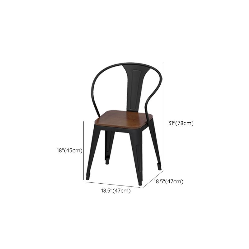 Solid Wood Dining Chairs Contemporary Arm Chairs with Metal Base Clearhalo 'Dining Chairs' 'Dining Tables & Seating' 'dining_chair' 'furn' 'furn_dining_chair' 'Furniture' 'Kitchen & Dining Furniture' 1200x1200_d6b4b845-c0ac-49d5-bec2-2a441823504b