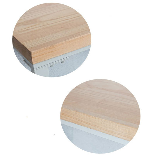 Modern Bar Height Table Solid Wood Top Bistro Bar Table with White Base