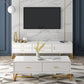 Glam Wood TV Stand Console White Enclosed Storage TV Media Stand for Living Room Clearhalo 'furn' 'furn_tv_stands_entertainment_centers' 'Furniture' 'Living Room Furniture' 'TV Stands & Entertainment Centers' 'TV Stands & Media Storage Furniture' 'tv_stands_entertainment_centers' 1200x1200_d6b80f5a-8baa-4144-9118-c03a9c2618af