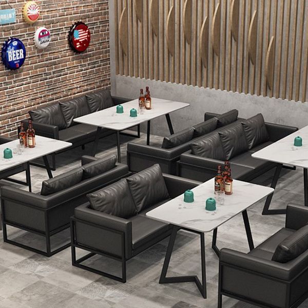 Metal Industrial Rectangle Indoor Table Sintered Stone Table for Kitchen and Dining Room Clearhalo ' dining_table' 'Dining Tables & Seating' 'Dining Tables' 'furn' 'furn_dining_table' 'Furniture' 'furniture_dining_table' 'Kitchen & Dining Furniture' 'kitchen&dining_furn' 'kitchen' 'kitchen_dining_table' 1200x1200_d6b8ff7d-7be0-4855-8142-052c8e9b1113
