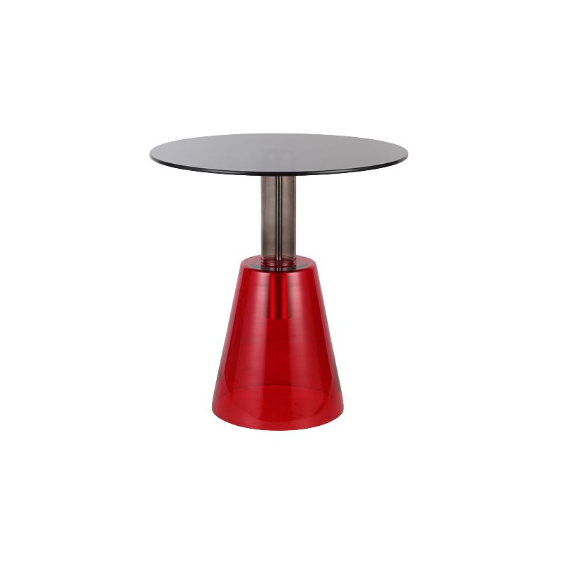 モダンな丸いガラス上部面表19.68 "背の高い台座の端テーブル