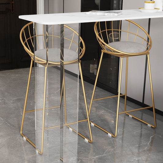 Modern White Stone Top Bistro Table with Acrylic Base for Small Places Clearhalo 'Bar Furniture' 'Bar Tables' 'bar_tables' 'furn' 'furn_bar_tables' 'Furniture' 'Kitchen & Dining Furniture' 1200x1200_d6bcc43b-9ebe-494a-8757-72bbdb6df5fa