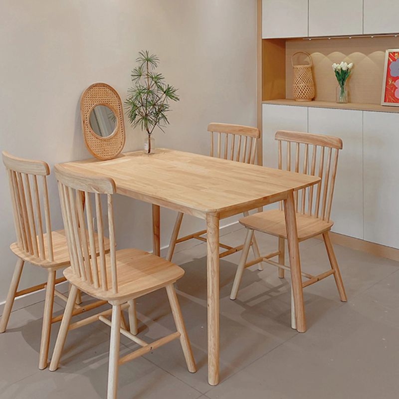 Rectangle Wood Color Dining Table Solid Wood Table Contemporary with 4 Legs Clearhalo ' dining_table' 'Dining Tables & Seating' 'Dining Tables' 'furn' 'furn_dining_table' 'Furniture' 'furniture_dining_table' 'Kitchen & Dining Furniture' 'kitchen&dining_furn' 'kitchen' 'kitchen_dining_table' 1200x1200_d6bde5b1-3373-4e61-9ff5-fac1492882bb