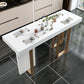 Faux Marble Bistro Bar Table Rectangle White Bar Table for Home Clearhalo 'Bar Furniture' 'Bar Tables' 'bar_tables' 'furn' 'furn_bar_tables' 'Furniture' 'Kitchen & Dining Furniture' 1200x1200_d6be7eac-e8d2-4c8c-85bf-da34ab4592cf