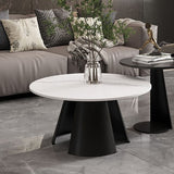 Abstraktes Basis -Design Rundes Schieferplatine Glamstil Metal Bein Couchtisch