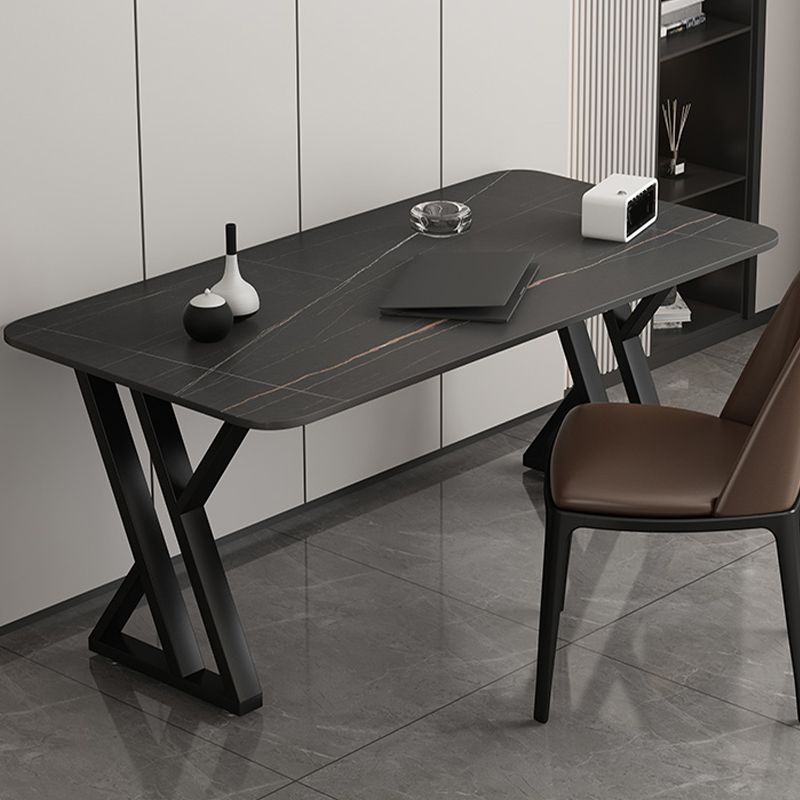 Scrivania di scrittura rettangolare contemporanea banco di computer antichi con zampe metalliche